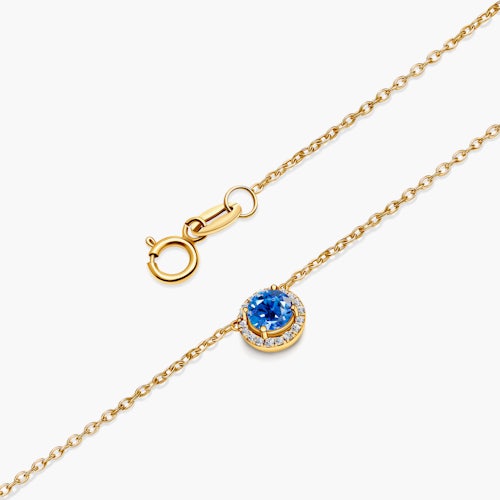 Naszyjnik This is Love: złoty, niebieski szafir, diamenty